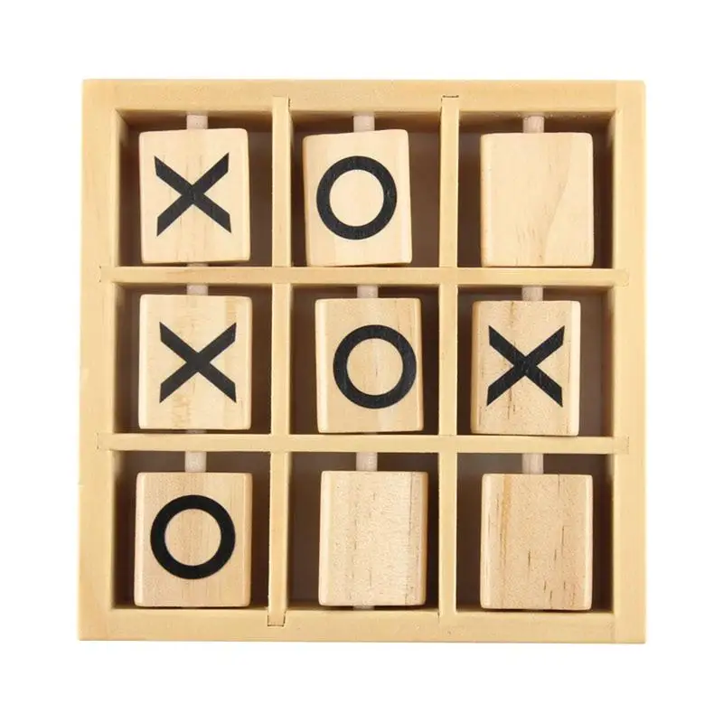 

XO OX Board Games Interactive Wooden Family Desk Toy Thought Training Travel Toys Party Favors For Indoor Outdoor Travel Kids