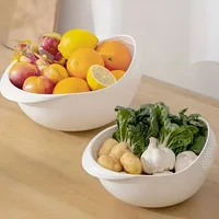 1 יחידה - סיליקון קולנדר קערת אורז סל ניקוי קערת פירות סל ניקוי עם ידית סל ניקוי לבית מטבח מארגן 6