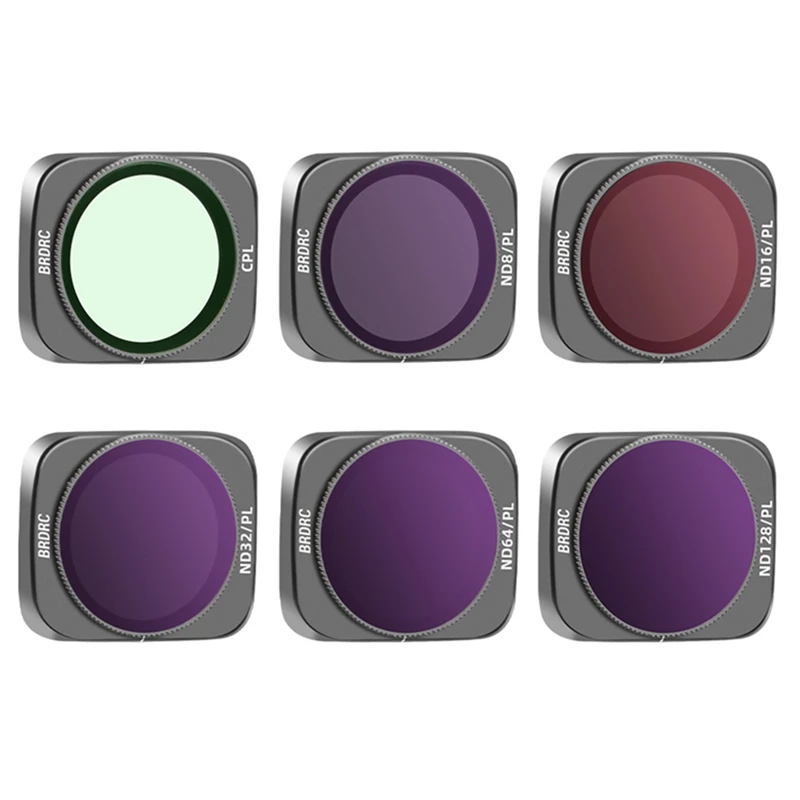 

Фильтр brдрк Air 2S, комплект из 6 фильтров Cpl Nd8pl Nd16pl Nd32pl Nd64pl Nd128pl, Сменные аксессуары для Uav, подходит для Da Jiang Yu Mavic