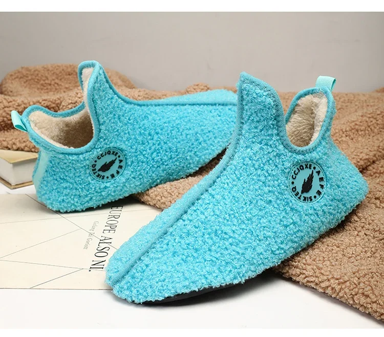 YRZL Winter Slippers Men Indoor Slippers Non-slip Warm Women and Men Slipper Ankle Soft Shoes Comfortable Flat Home Cotton Shoes