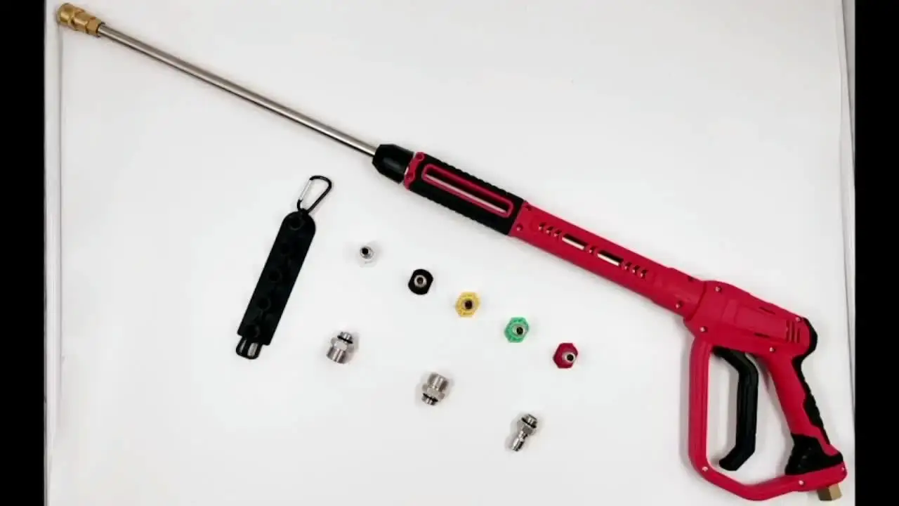 GZ-KJM Pistola per lavaggio interni auto ad alta pressione con 2 set ugello spruzzatore connettore a impulso d'aria strumento per il lavaggio dell'auto (pistola per soffiaggio della polvere