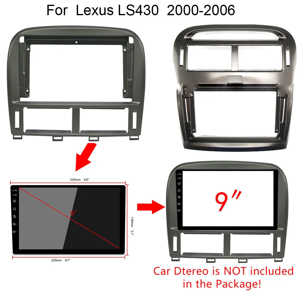 

9-дюймовая рамка для автомобильного DVD-плеера, адаптер для аудиосистемы, комплекты для отделки приборной панели, Facia панель для Kia PEGAS SOLUTO 2018-2021, радиоплеер двойного Din