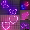 1pc, Butterfly Love LED Neon Light USB/Battery Powered, Girl's Room Birthday Christmas Wedding Party Light, Valentine's Day Gift 1
