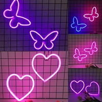1pc, Butterfly Love LED Neon Light USB/Battery Powered, Girl's Room Birthday Christmas Wedding Party Light, Valentine's Day Gift 1