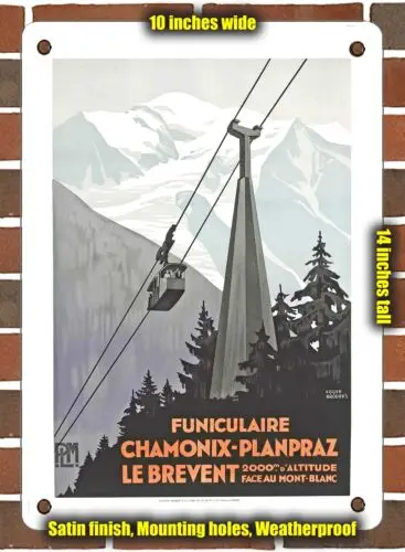 

Металлический знак-1931 PLM Chamonix-Planpraz to Le Brevent функукуляр-10x14 дюймов