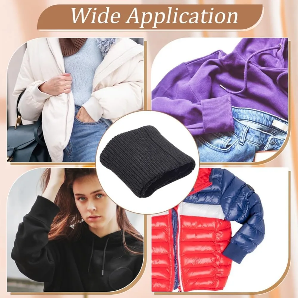 Rib Knit Fabric 10 Pcs about 4.33 Inch Stretch Knit Threaded Hem Cuff about 2.36 Inch(6cm) Wide Polyester Ribbing Fabric rib knit fabric