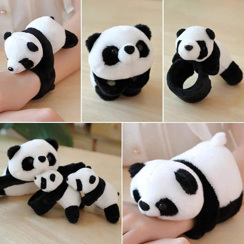 

Kawaii Panda Plush Hand Ring Animal Slap Snap Wrap Wristband Bracelet Wristband For Kids Toys As Birthday Present