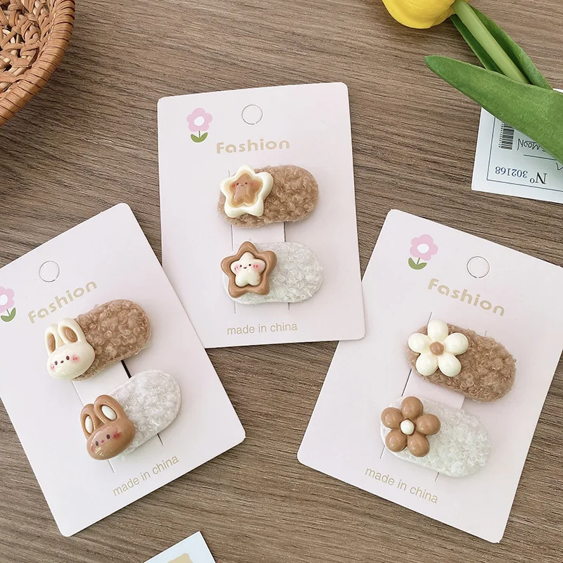 

Заколки для волос кофейного цвета для девочек, 2 шт.