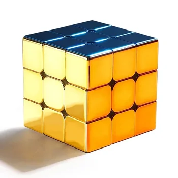 [SomeCube] SengSo Alloy Colorful 3x3 Magnetic Golden Metallic Cubo Magic Cube Puzzle Speed Cibe Metal 3x3 Magico Cubo Toys 1