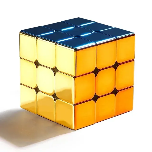 [SomeCube] SengSo Alloy Colorful 3x3 Magnetic Golden Metallic Cubo Magic Cube Puzzle Speed Cibe Metal 3x3 Magico Cubo Toys 1