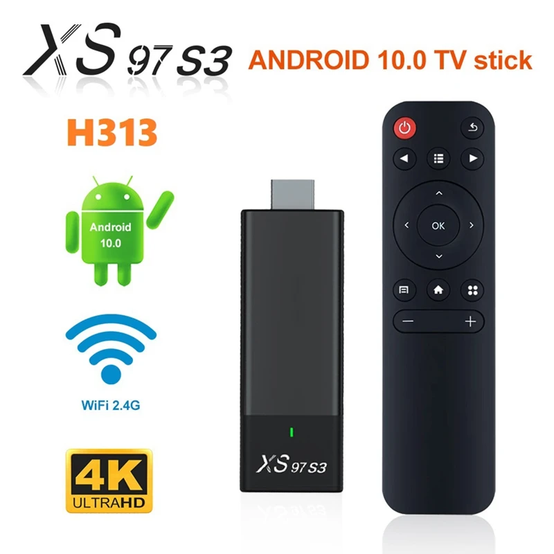 

AT41 XS97 S3 Smart TV Stick Set Top Box H313 Internet HDTV 4K HDR TV Receiver 2.4G 5.8G Wireless Wifi Android 10 Media Player