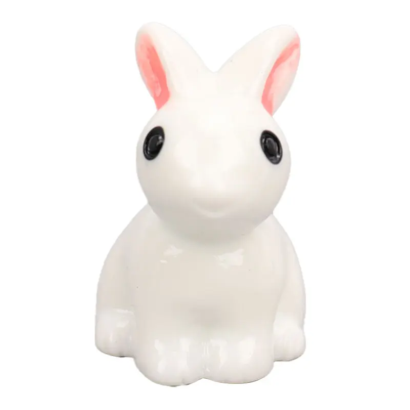 Easter Bunny Miniature Hare Figurine Resin Craft Mini Rabbit Garden Ornament Micro Landscape Accessories Cake Decoration 10 Pcs easter bunny figurine