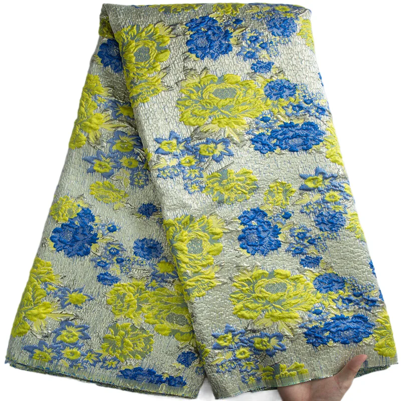 

African Nigerian Brocade Jacquard Lace Fabric High Quality 2023 5 Yards French Gilding Lace Wedding Dress For Women Party A3317