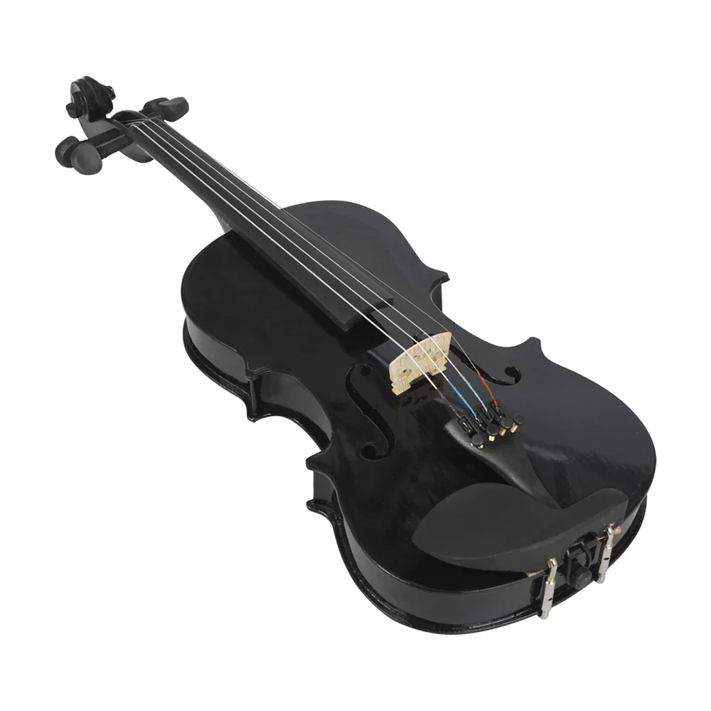 Black 1/8 Violin High Quality String Instrument Solid Wood Acoustic Fiddle With Box Musical Instrument Accessories Kids Gifts