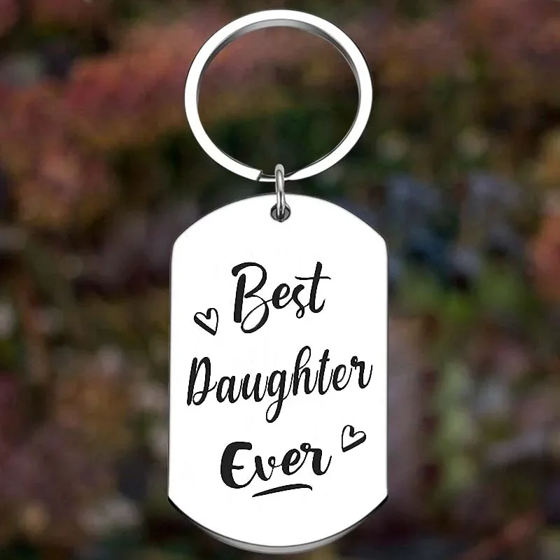 

Metal I Love You Daughter Keychain Best Daughter ever Key Chain Pendant Jewelry Daughter Graduation Birthday Gift