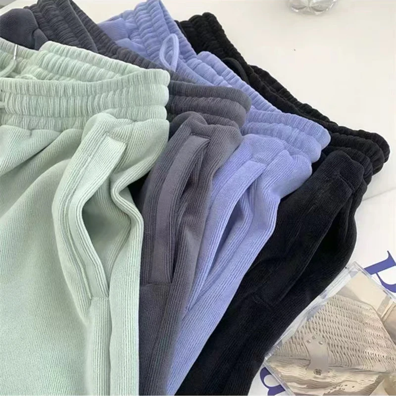 Winter Thick Warm Women Harem Pants 4Xl Oversized Casual Elastic Waist Velvet Sweatpants Female Solid Fleece Jogging Trousers