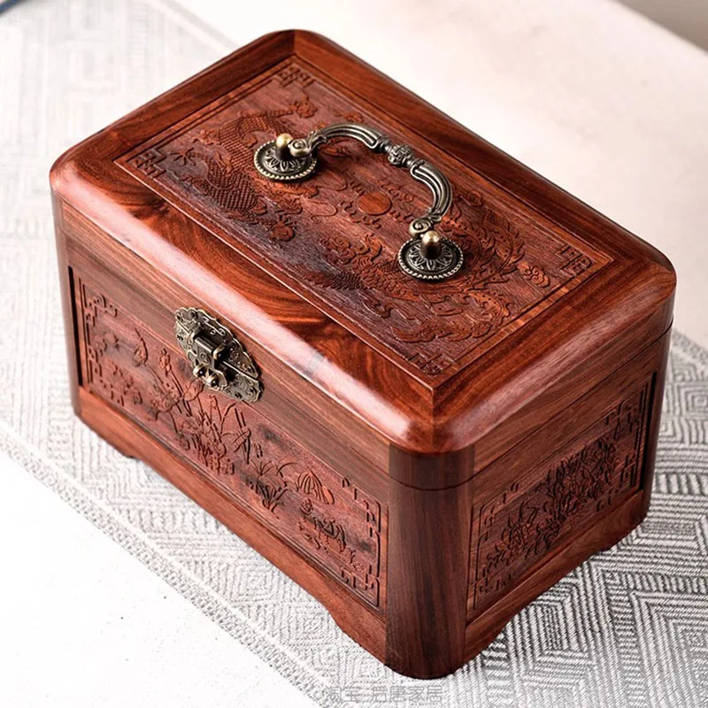 Wood Jewelry Box Small Ring Necklace Earrings Jewelry Boxes Organizer Portable Bangles Separators Display Accessories Storage