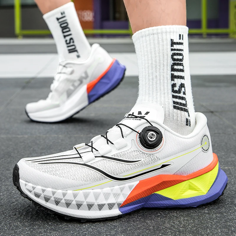 2025 New Soft Soled Outdoor Casual Sports Shoes With Rotating Buckle Carbon Plate And Popcorn Outsole, Men'S Running Shoes 35-44 2