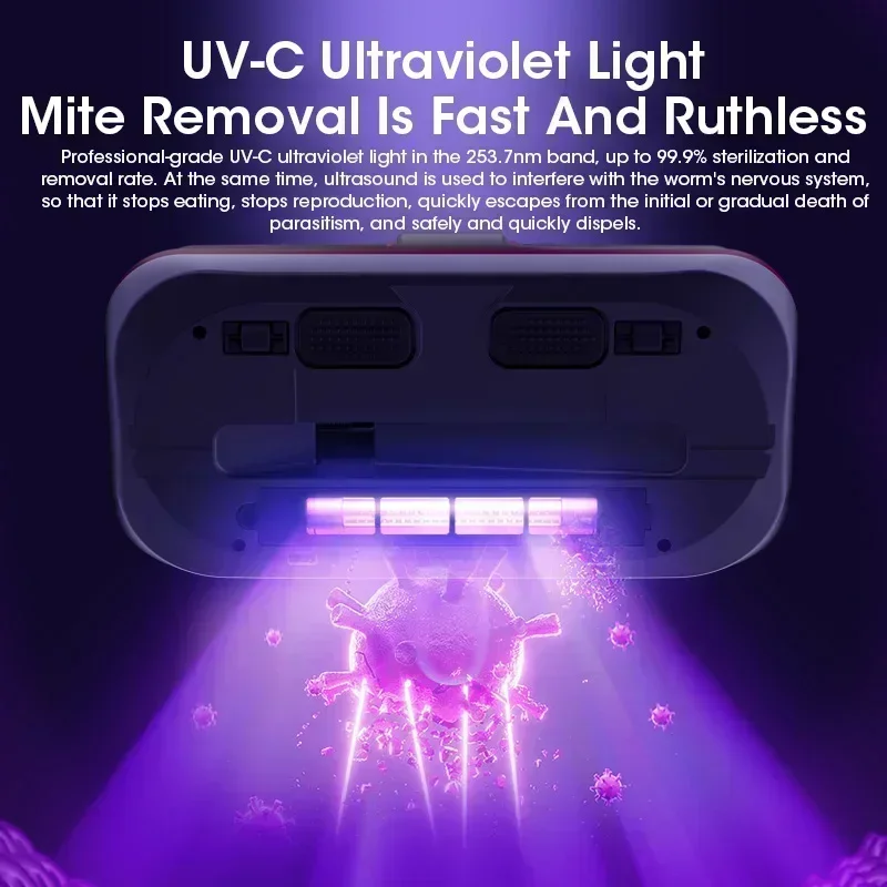 12KPa إزالة العث مكنسة كهربائية لاسلكية محمولة أدا...