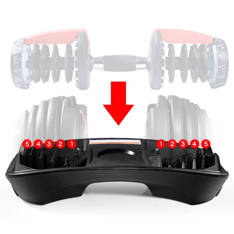 Adjustable Dumbbell 24KG/40KG Dumbbell Set with Tray for Workout Strength Training Fitness