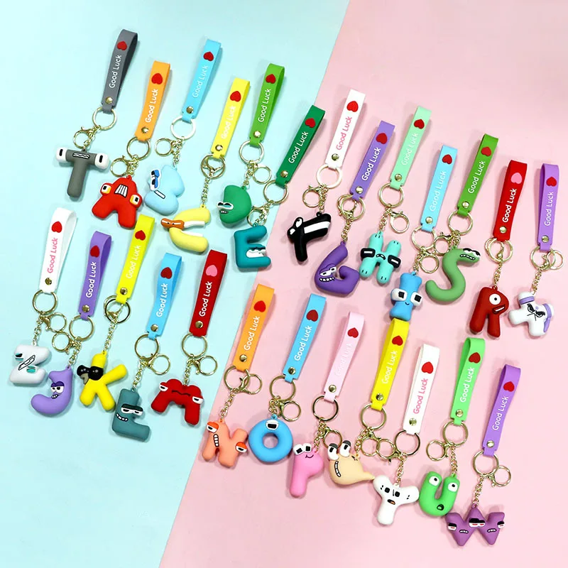 

26pcs/set Alphabet Lore Keychain English Letter Animal Dolls Ornament Pendant Bag For Children Educational Christmas Gifts
