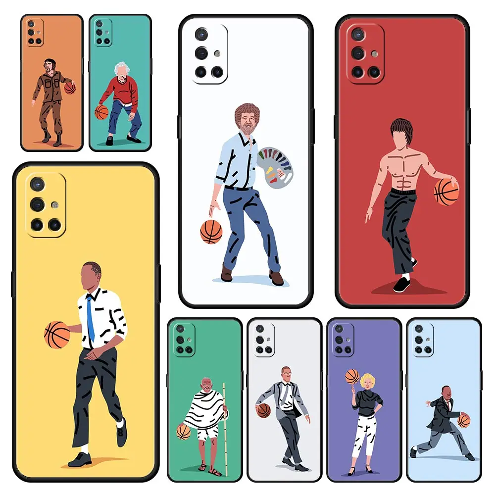 Playful Basketball Art Phone Case - Black Cover