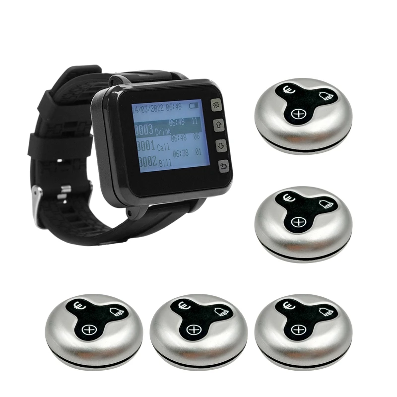 

Restaurant Pager Waiter Wristband Watch Wireless Calling System For Plant Hospital Bar Cafe