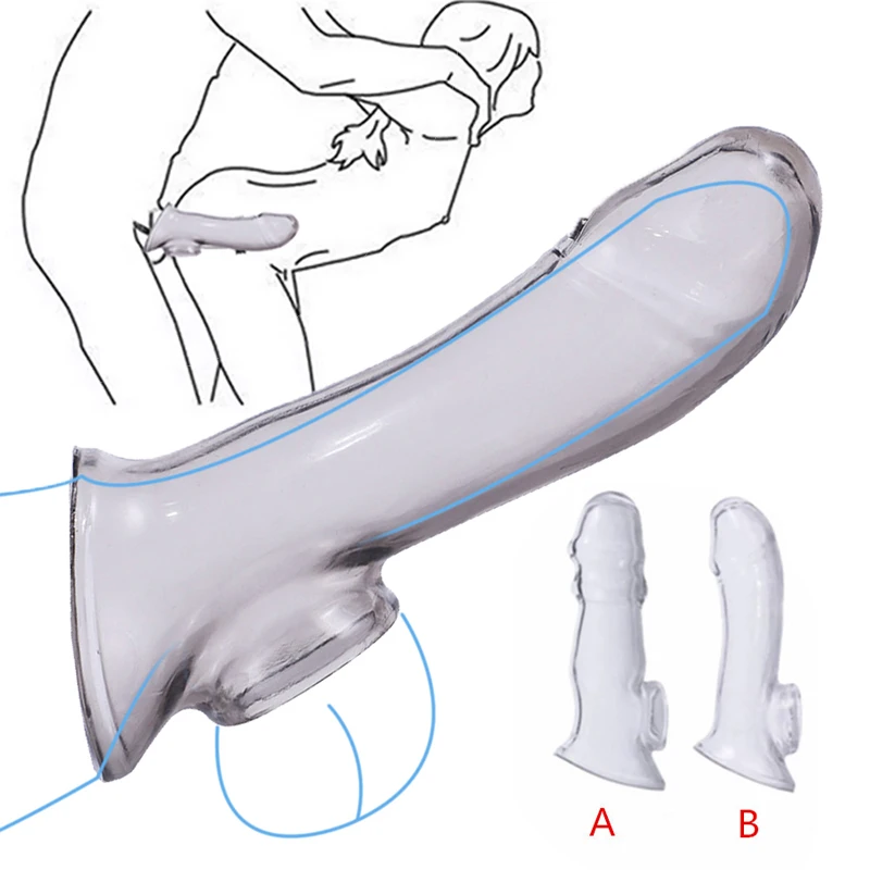 Wiederverwendbare Penis Cock Ringe Verzögerung Ejakulation Penis Kondom Dick Sleeve Eichel Abdeckung Erweiterung Sex Spielzeug Für Männer Keuschheit Sex Shop 1