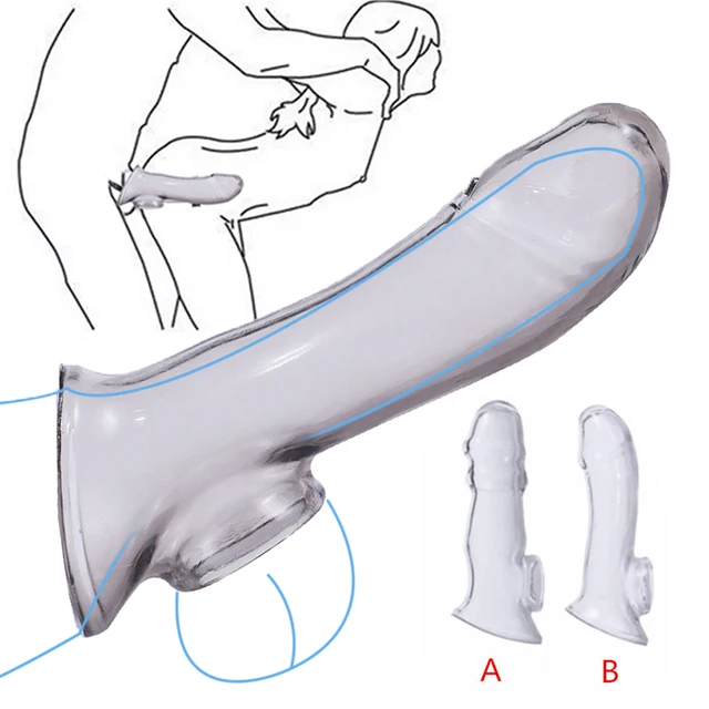 Wiederverwendbare Penis Cock Ringe Verzögerung Ejakulation Penis Kondom Dick Sleeve Eichel Abdeckung Erweiterung Sex Spielzeug Für Männer Keuschheit Sex Shop 1