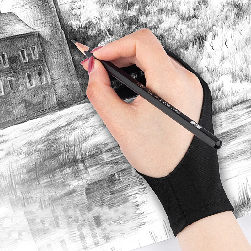

Anti-fouling Anti-Mistouch Anti Abrasion And Anti Perspiration Two-Fingers Anti-touch Painting Glove For Drawing Tablet Glove