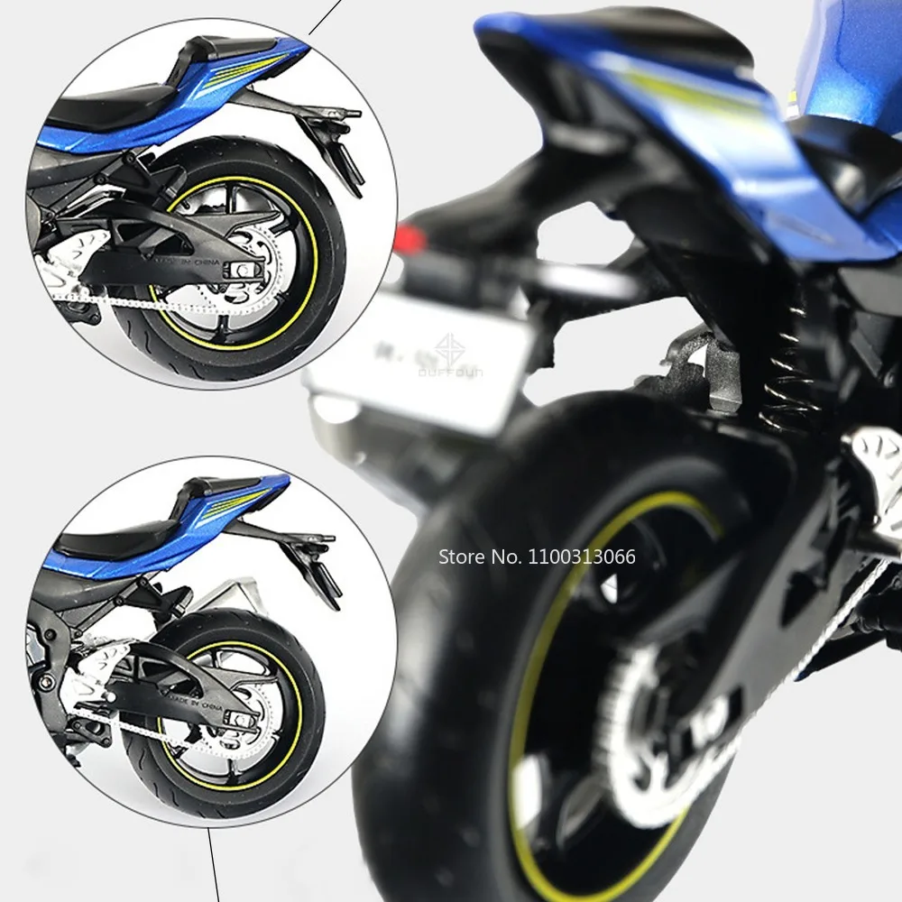 1/12 Scale SUZUKI GSX R1000 Motorcycle Static Decoration Alloy Diecast Model Simulation Motorcycle Toy for Child Birthday Gifts 3