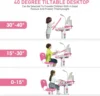 Kids Desk and Chair Set Multi Functional Kids Study Desk for Kids School Desk with Tiltable Desktop, 3 Modes Light, Bi 5