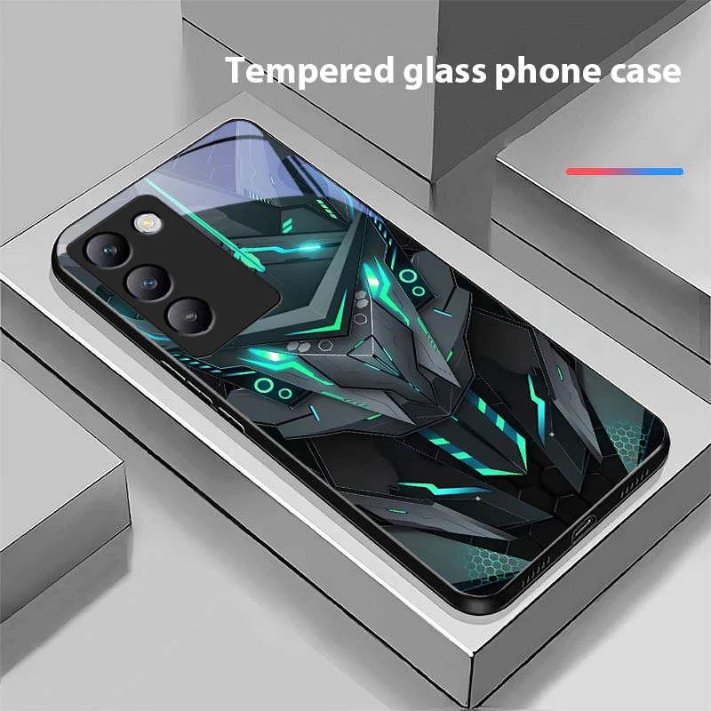 Enhanced Black Tempered Glass Phone Case by Creative Mech