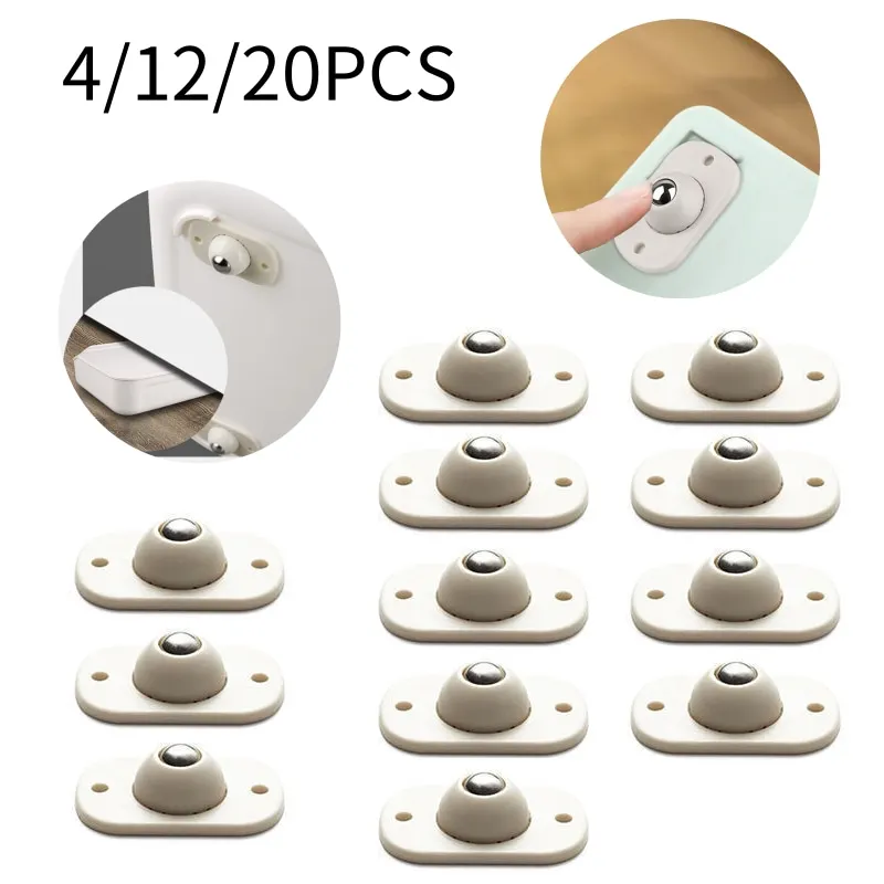 Furniture casters Wheels for furniture Stainless steel roller Self adhesive caster Home 360 degree Load bearing swivel universal wheel 4/12/20Pcs