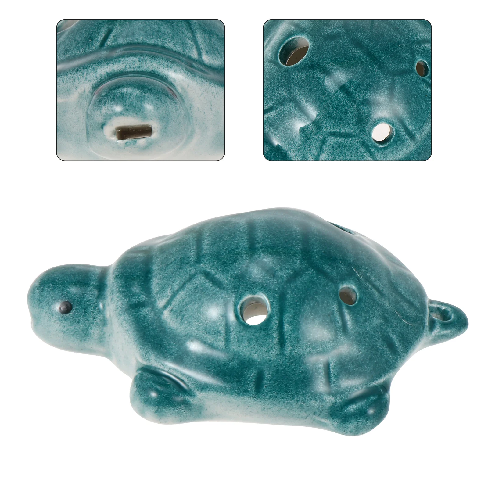 

1 Set 6 Hole Ceramic Ocarina Turtle Shape Ocarina Instrument Portable Introductory Ocarina Alto Key Ceramic Kids Ocarina