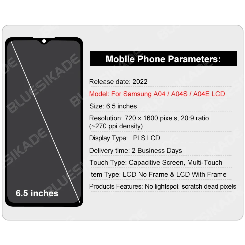 터치 스크린 디지타이저, 삼성 갤럭시 A04E LCD A042 A042F 디스플레이, A04 A045 A045F A04S LCD A047 A047F 교체 부품