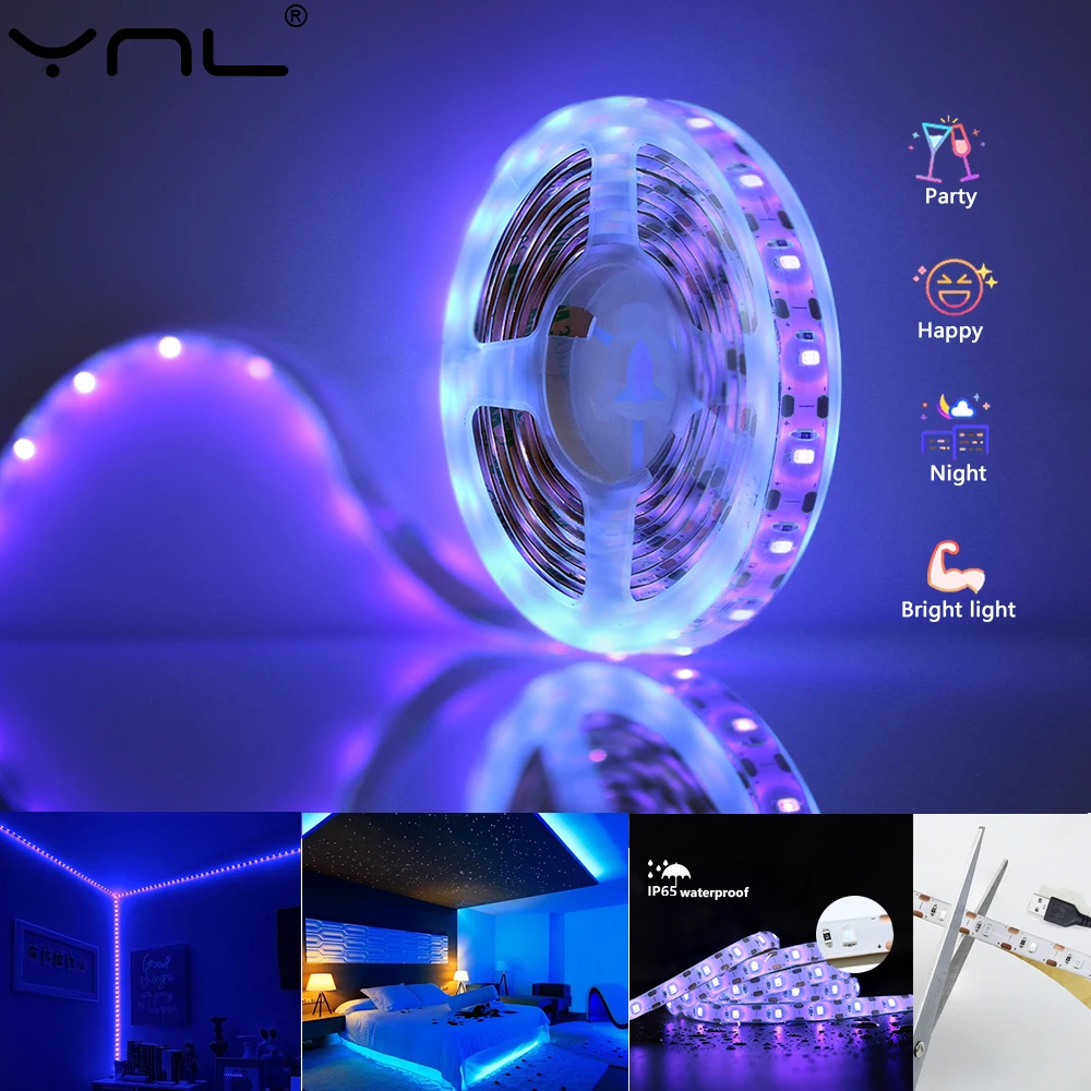 UV LED Strip Light 2835 Waterproof IP66 Outdoor LED Ultraviolet Ray Diode Ribbon Flexible Neon Lamp for DJ Fluorescence Lighting
