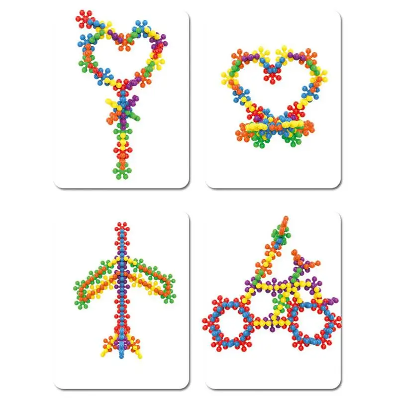 Kids DIY 3D Puzzle Kindergarten Baby Assembling Toy Games Colorful Plastic Snowflake Blocks Creative Christmas Gifts For Kids