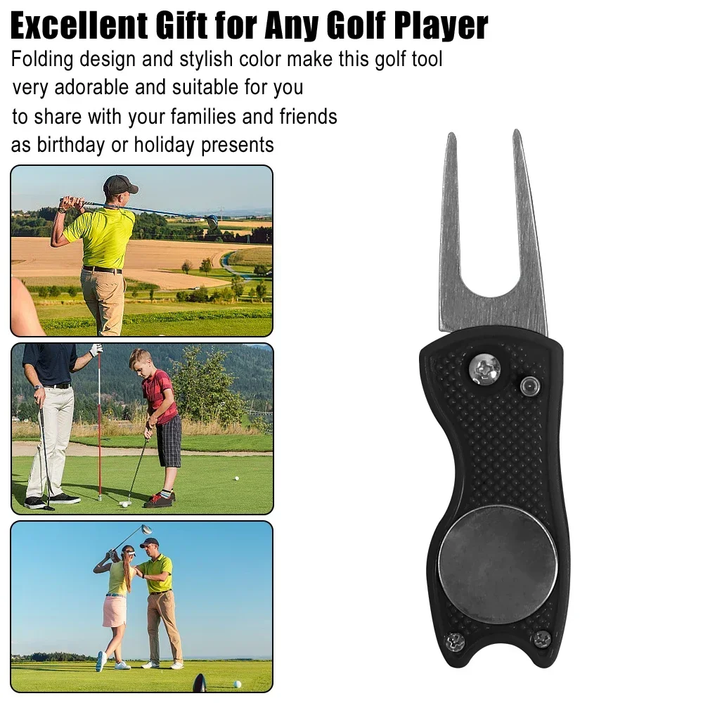 Description Picture 5 of itemGolf Foldable Golf Divot Repair Tool with Golf Ball Tool Pitch Groove Cleaner Putting Green Fork Golfs Training Aids Accessories
