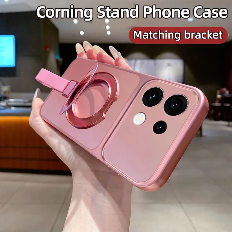 Magnetic Bracket Wrist Strap Ring Phone Case - Shockproof Soft Cover