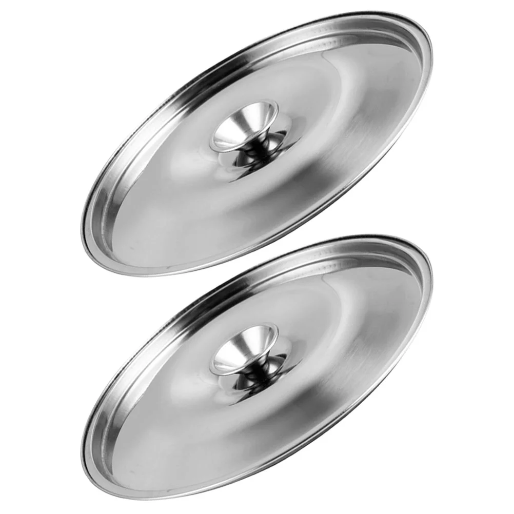 4Pcs Stainless Steel Saucepan Lid Seasoning Pot Universal Pan Lid Oil Pot Lids Cookware Parts Kitchen Dining Jar Cover Cylinder