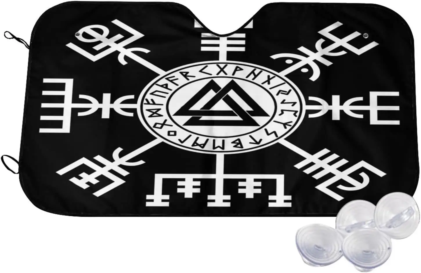 

Viking Compass Symbol Runes Sun Shade Front Window Sunshade for Most Sedans SUV Truck Blocks Max Uv Rays Keep Your Vehicle Cool