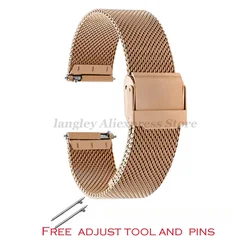 Premium Steel Milanese Mesh Watch Strap for Men & Women - 0.6mm Width (Rose Gold)