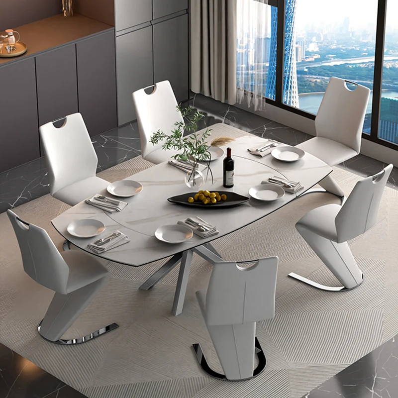 

Дизайнерские обеденные стулья из ПУ кожи в скандинавском стиле, роскошные стулья для кухни, банкета, обеда, удобная кремовая мебель для дома Silla HBDC