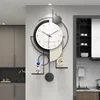 Pendulum Living Room Clocks Wall Modern Wood Large Digital Wall Clock Decoration Items Reloj Digital Pared Minimalist Decor 2