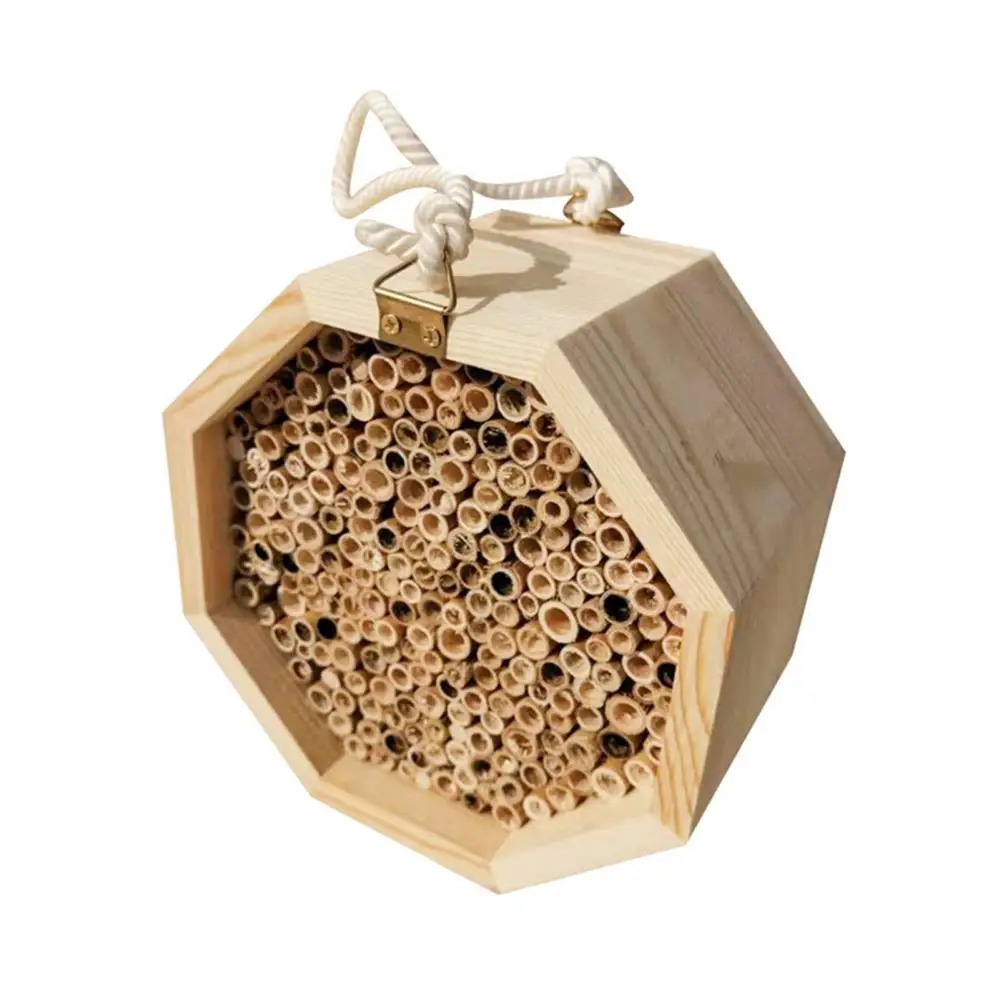 Creative Wood Wooden Tube Bee Hive Insect House Mating Box Garden Beekeeping Supply