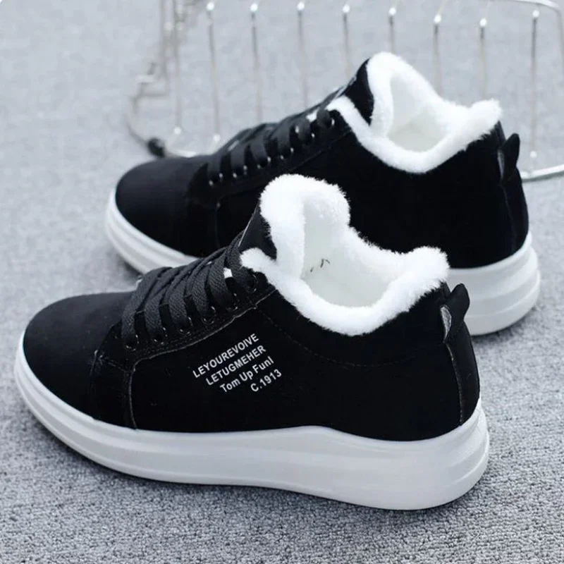 New Women's Shoes Winter Women Shoes Warm Fur Plush Lady Casual Shoes Lace Up Platform Shoes Fashion Sneakers Zapatos De Mujer