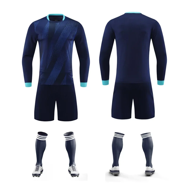 New Football Suit Kids Men's Soccer Jersey Set Adult Running Training Uniform Boy Long Sleeve Soccer Sport Team Shirt Sportswear