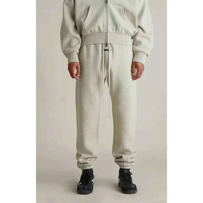 Men's Sports Leg Binding Pants Classic Brand Metallic Silicone Letter Logo Pants High Street Couple Loose Pants Hoodies Set