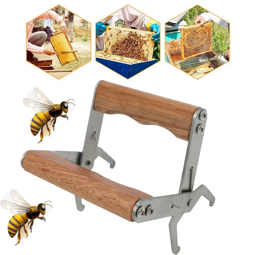 

2 PCS Honeycomb Frame Clip Bee Hive Frame Holder Grip Bee Spleen Clip Beekeeper Gripper Capture Lift Wooden Beekeeping Tool